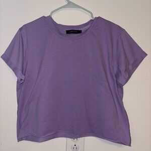 Cropped, purple, L t-shirt